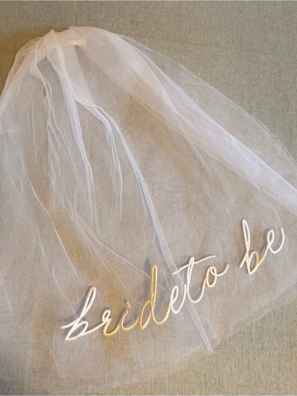 Embroidered Bride To Be Veil Like-New